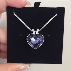 SWAROVSKI Oceanic Tanzanite Crystal Heart Necklace & Pendant
